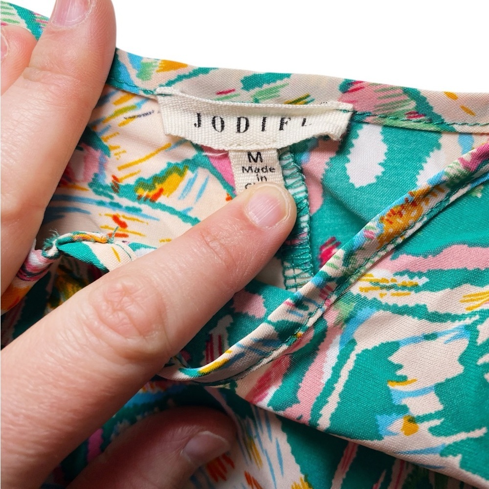 JODIFL Teal and Pink Butterfly Patterned Tunic Top - Picture 7 of 14